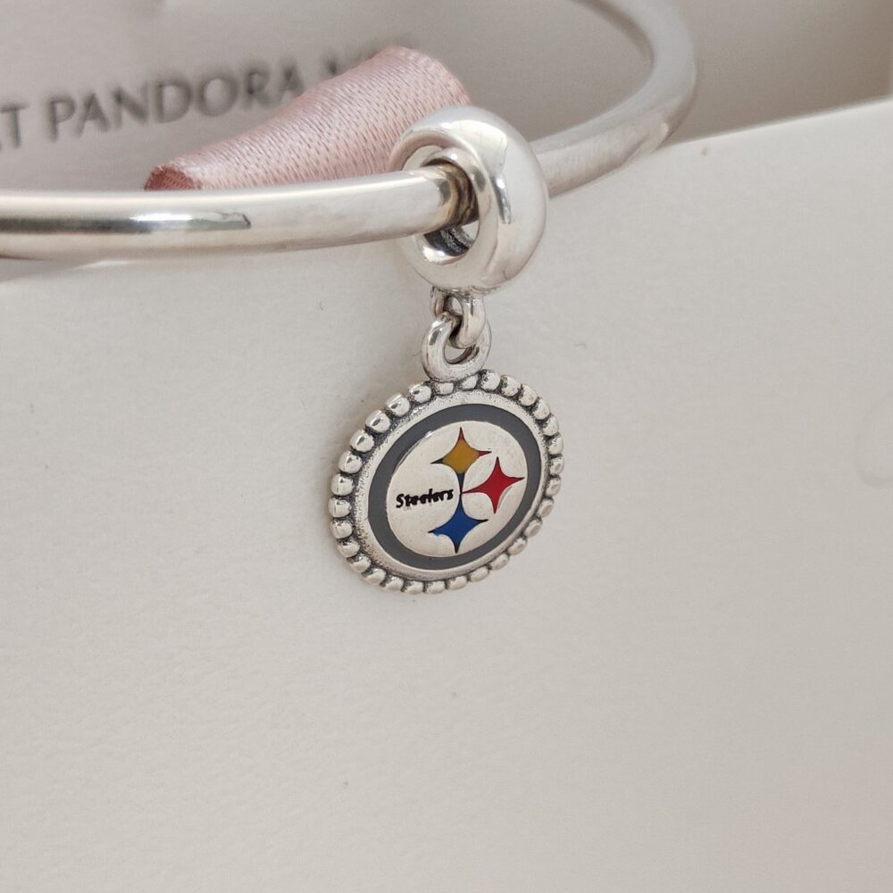 Pandora Pittsburgh Steelers NFL Logo Exclusive Dangle Charm with box - Picture 4 of 6